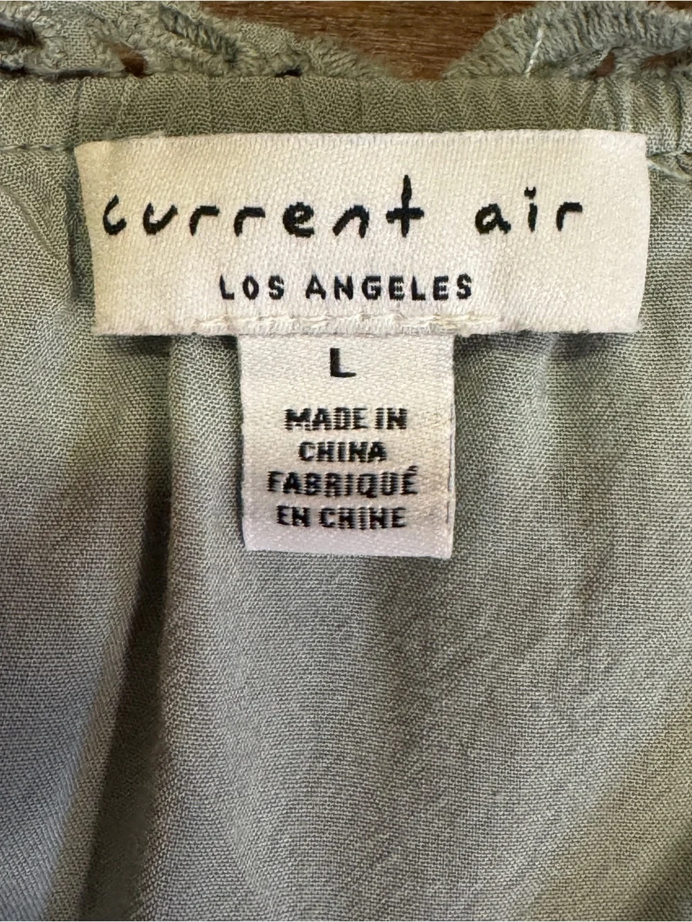 Current Air Los Angeles Olive Eyelet Midi Dress Large - Picture 4 of 9